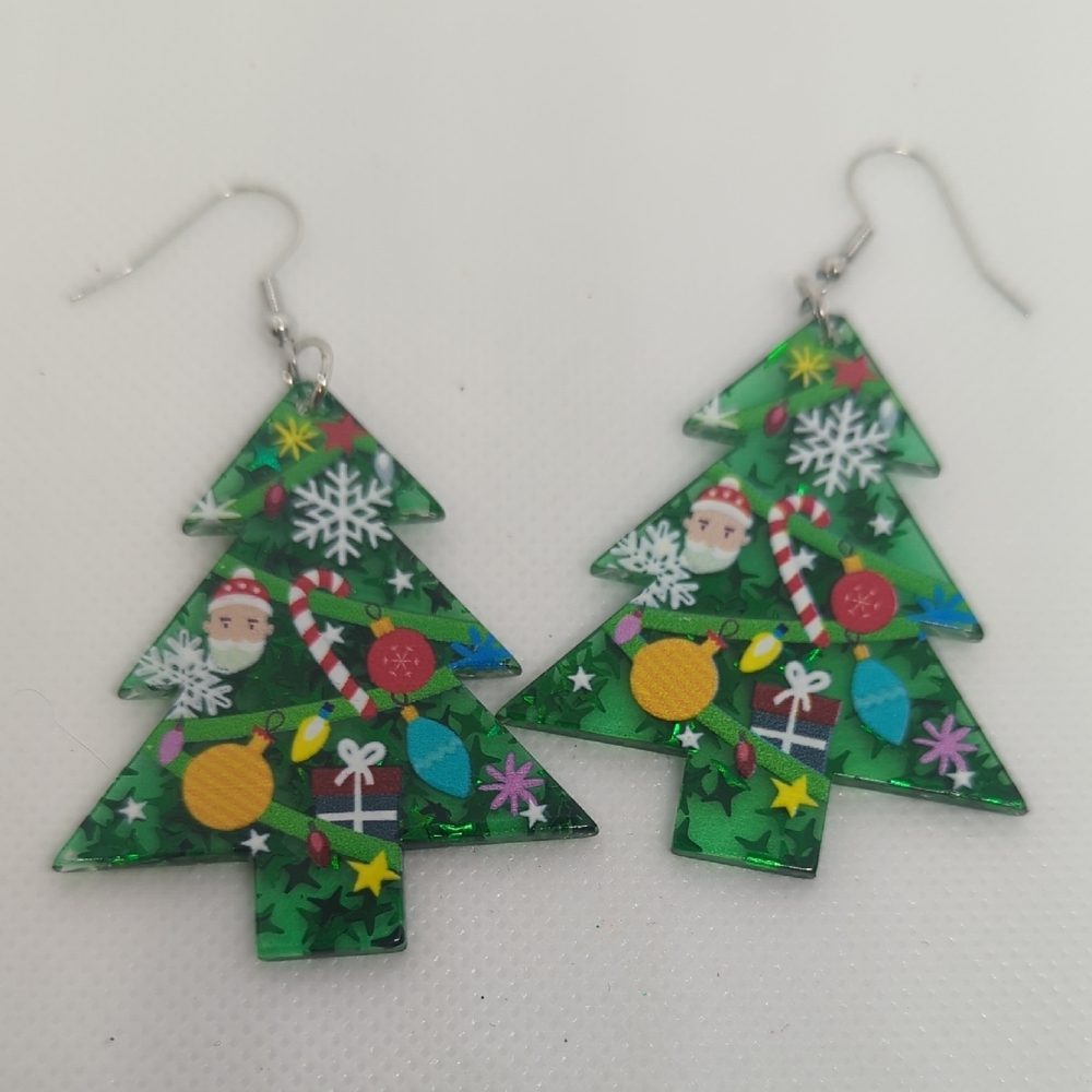 Festive Christmas Tree Earrings